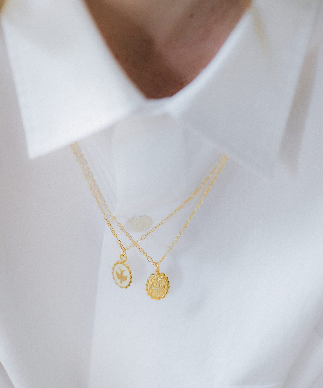 Collier Thémis Colombe Or Ivoire Colliers Monsieur Simone