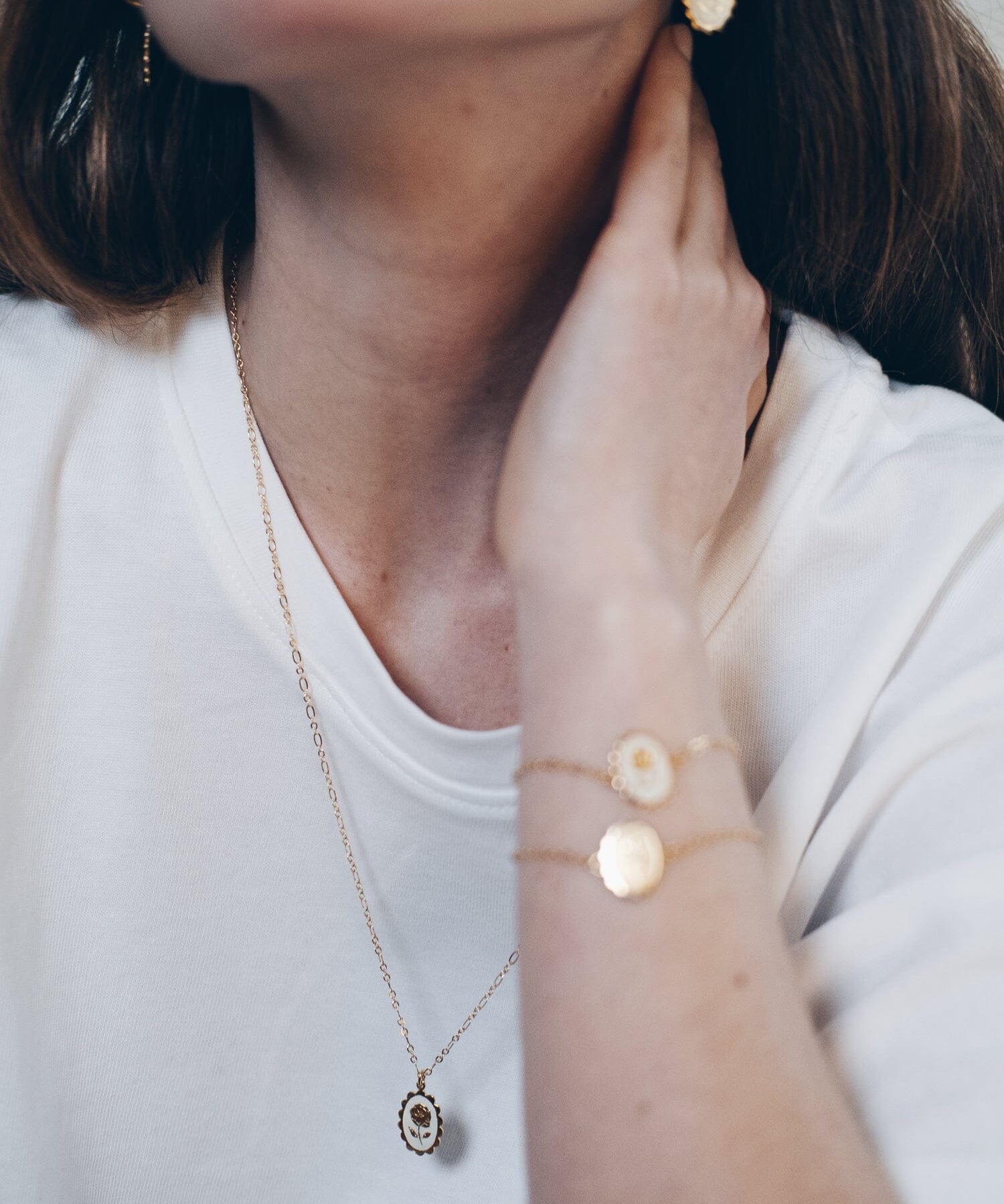 Collier Thémis Fleur Or Ivoire Colliers Monsieur Simone