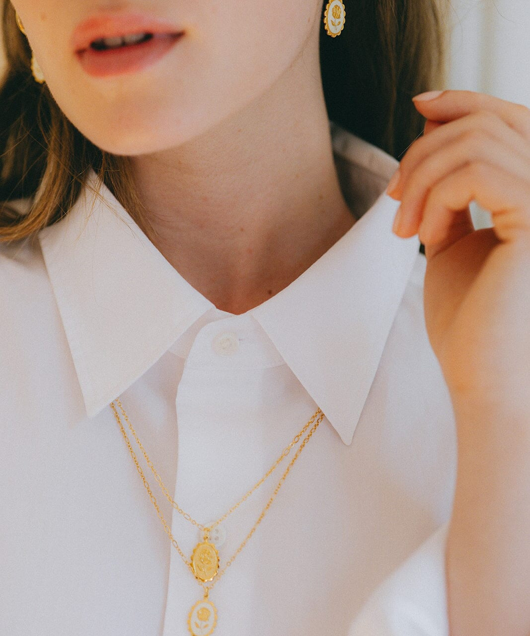 Collier Thémis Fleur Or Ivoire Colliers Monsieur Simone