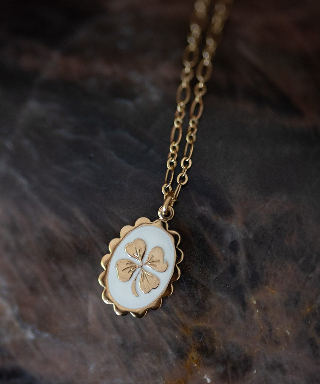 Collier Thémis Trèfle Or Ivoire Colliers Monsieur Simone