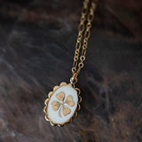 Collier Thémis Trèfle Or Ivoire Colliers Monsieur Simone