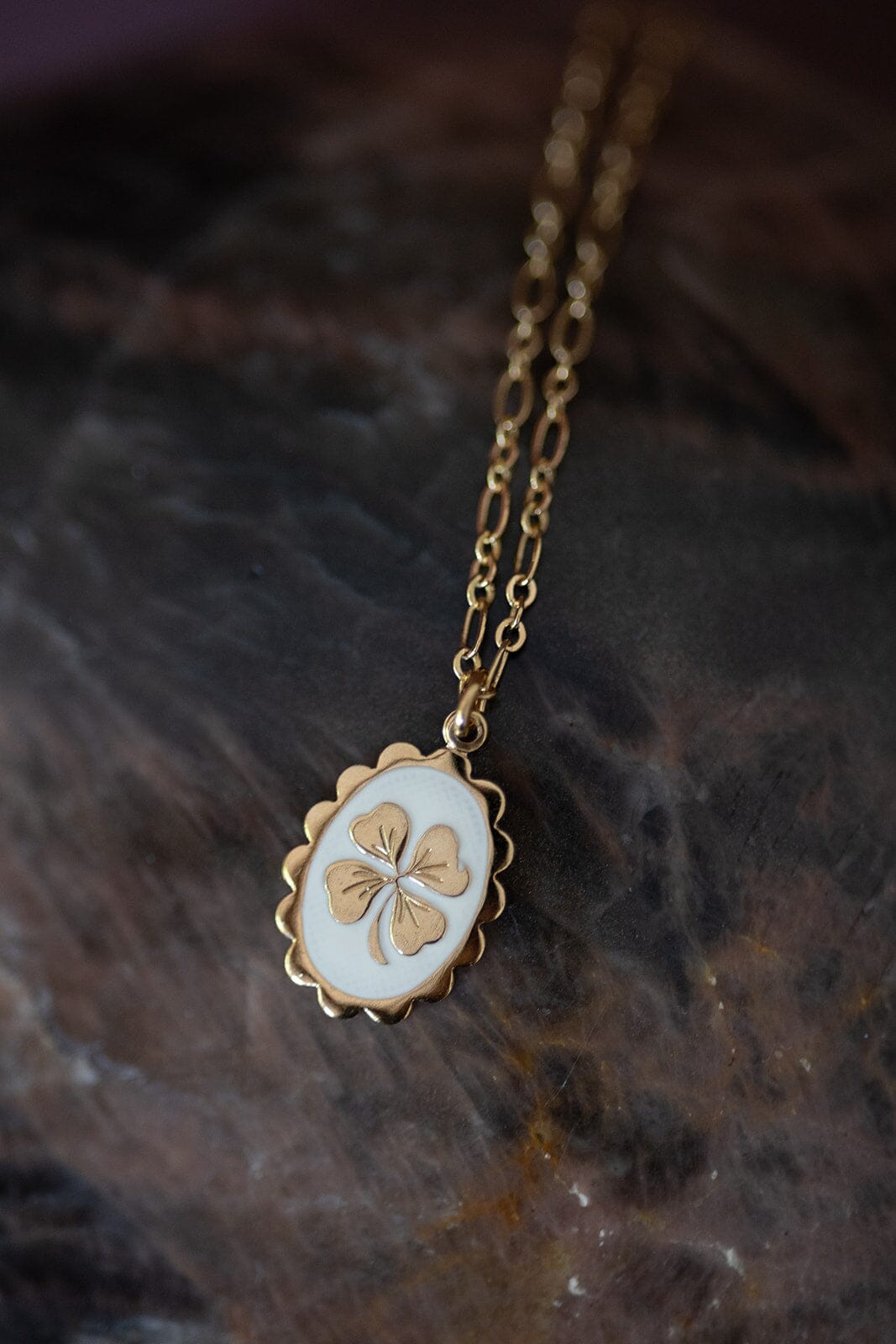 Collier Thémis Trèfle Or Ivoire Colliers Monsieur Simone