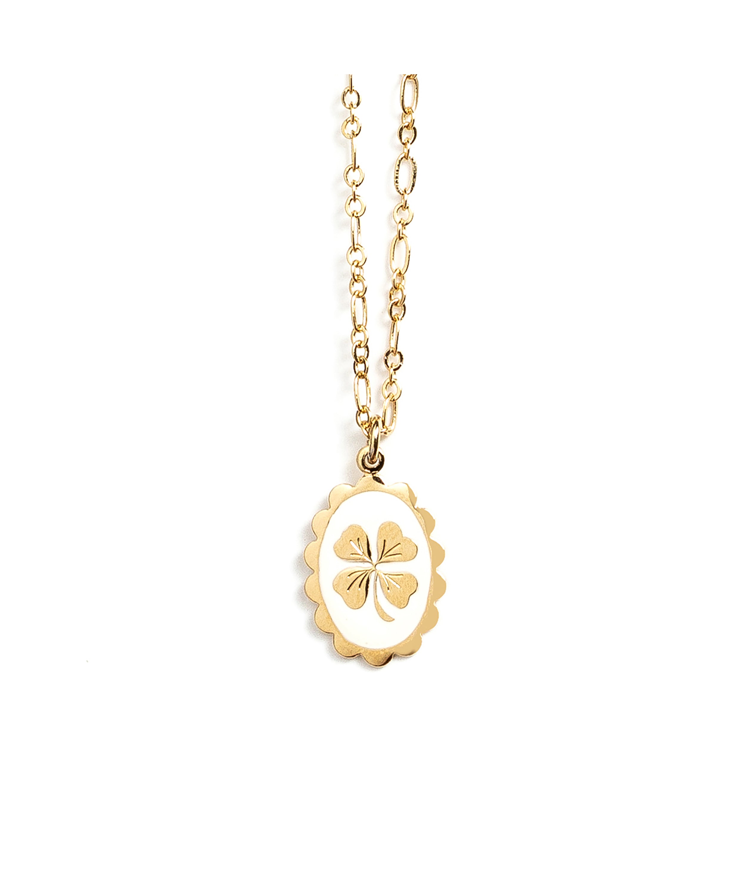 Collier Thémis Trèfle Or Ivoire Colliers Monsieur Simone