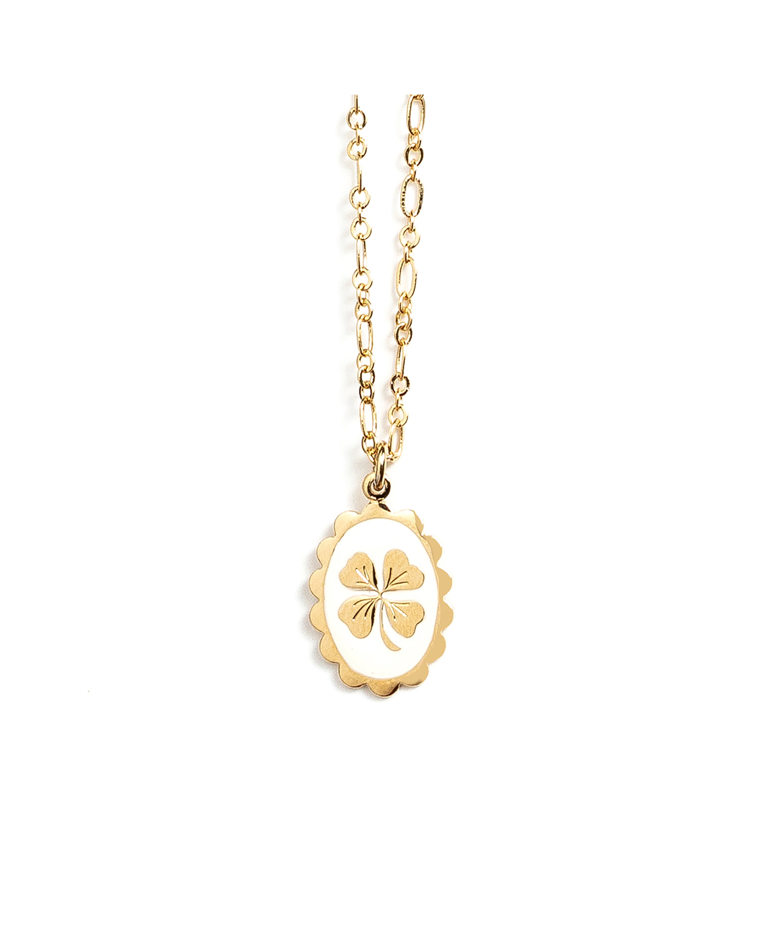 Collier Thémis Trèfle Or Ivoire Colliers Monsieur Simone