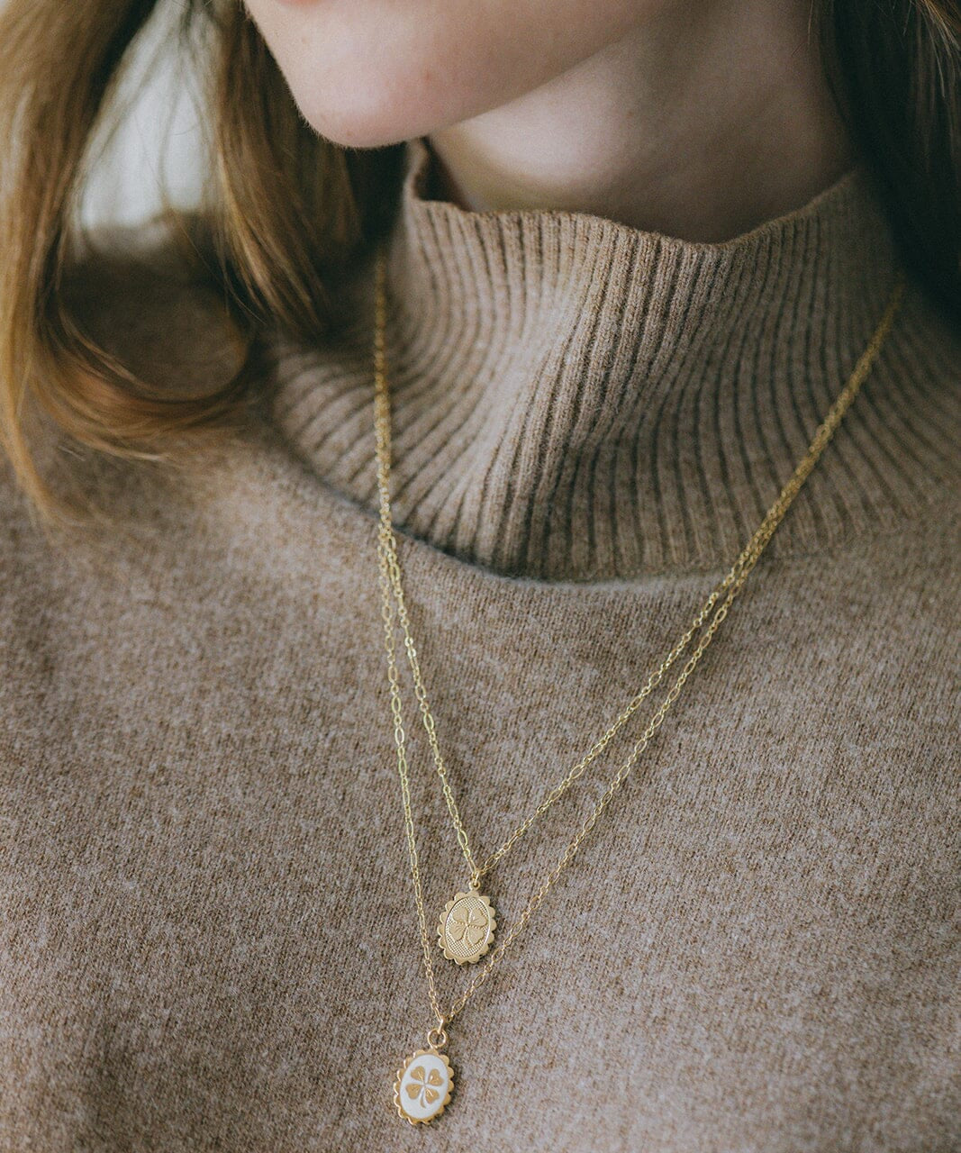 Collier Thémis Trèfle Or Ivoire Colliers Monsieur Simone