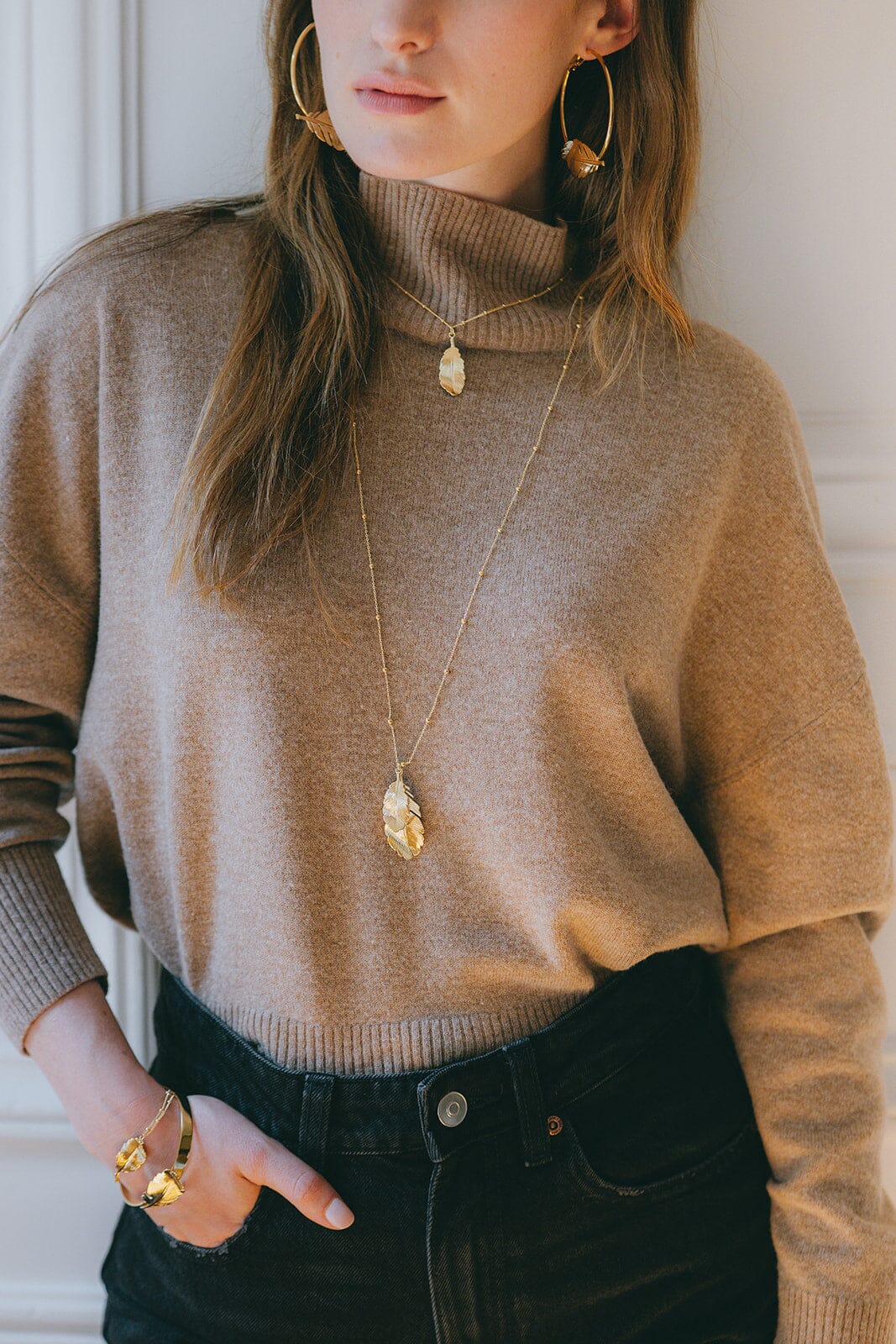 Collier Zéphyr Or Feuille Colliers Monsieur Simone