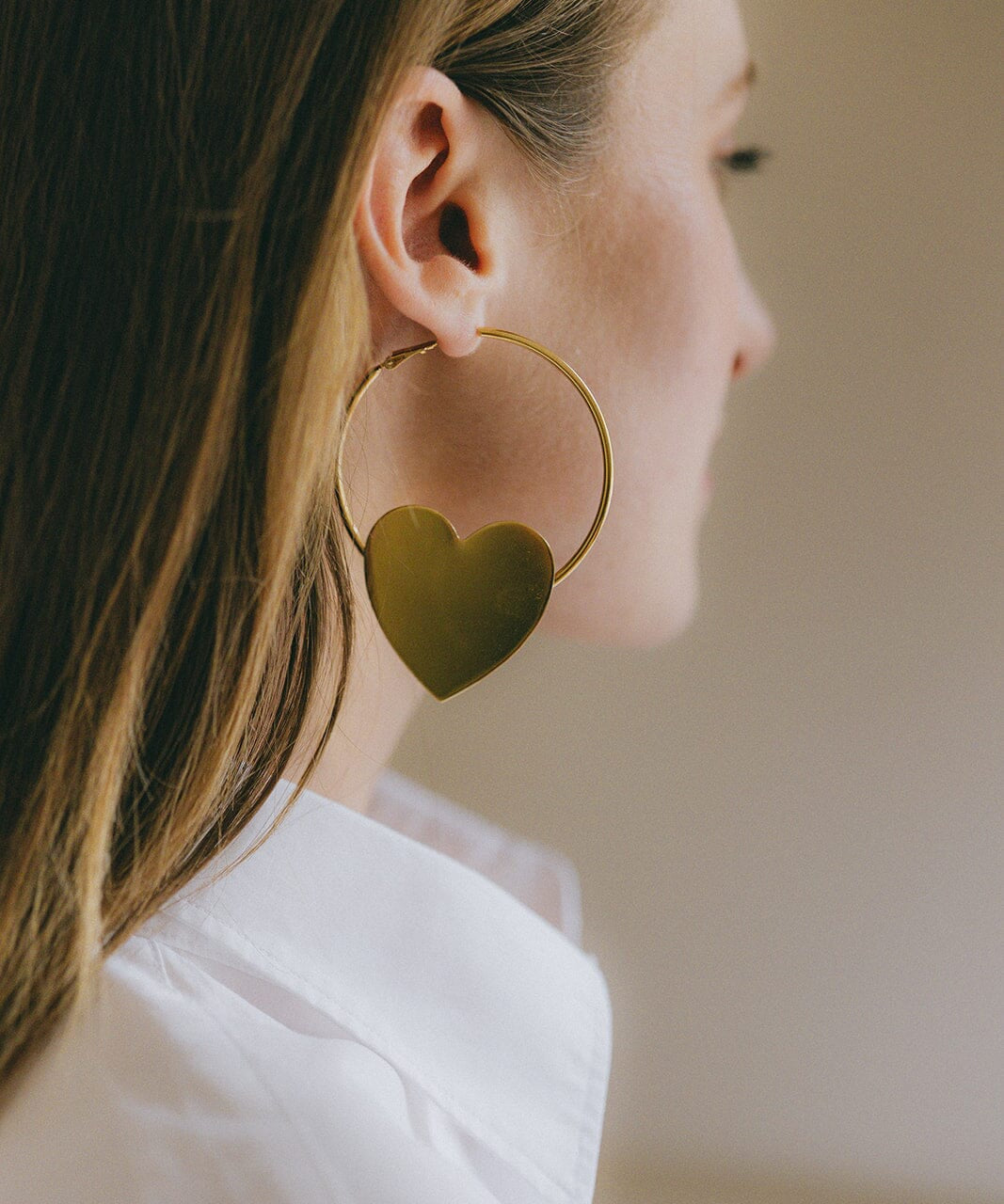 Créoles Aphrodite Argent Coeur Boucles d'Oreilles Monsieur Simone