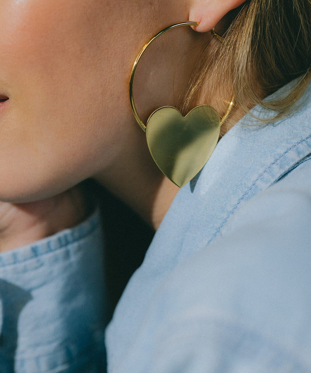 Créoles Aphrodite Argent Coeur Boucles d'Oreilles Monsieur Simone