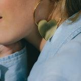 Créoles Aphrodite Argent Coeur Boucles d'Oreilles Monsieur Simone