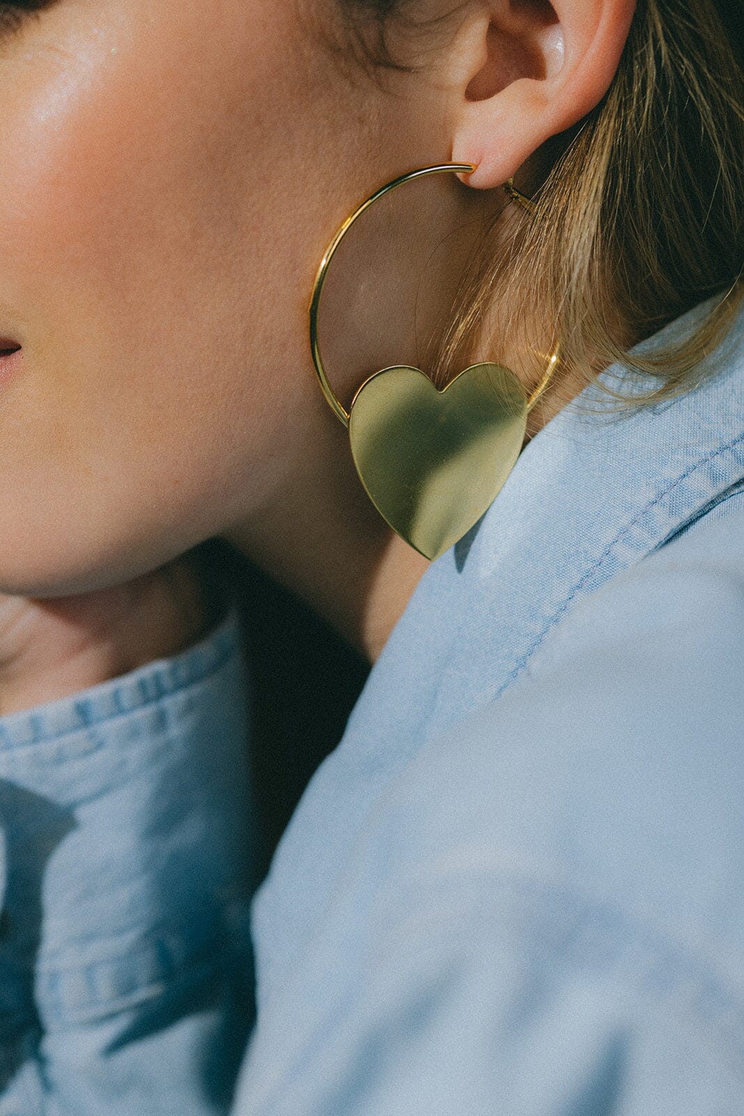 Créoles Aphrodite Argent Coeur Boucles d'Oreilles Monsieur Simone