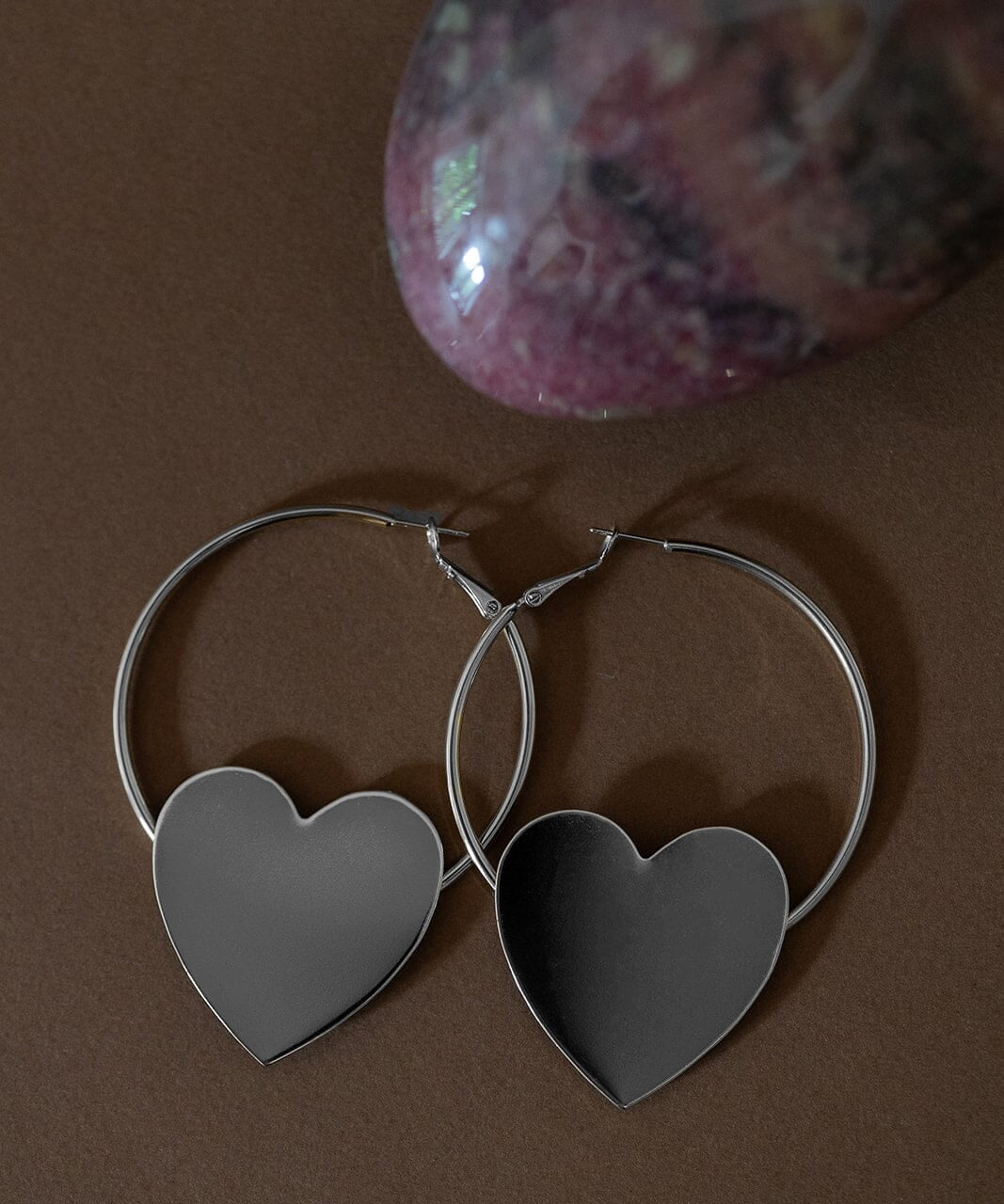 Créoles Aphrodite Argent Coeur Boucles d'Oreilles Monsieur Simone