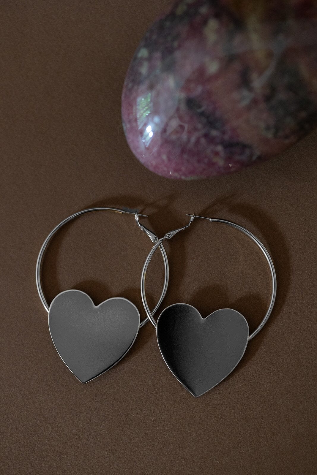 Créoles Aphrodite Argent Coeur Boucles d'Oreilles Monsieur Simone
