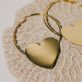 Créoles Aphrodite Or Coeur Boucles d'Oreilles Monsieur Simone