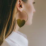 Créoles Aphrodite Or Coeur Boucles d'Oreilles Monsieur Simone