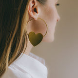 Créoles Aphrodite Or Coeur Boucles d'Oreilles Monsieur Simone