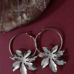 Créoles Chloris Argent Fleurs Boucles d'Oreilles Monsieur Simone