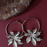 Créoles Chloris Argent Fleurs Boucles d'Oreilles Monsieur Simone