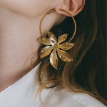 Créoles Chloris Argent Fleurs Boucles d'Oreilles Monsieur Simone