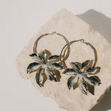 Créoles Chloris Argent Fleurs Boucles d'Oreilles Monsieur Simone