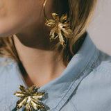 Créoles Chloris Argent Fleurs Boucles d'Oreilles Monsieur Simone