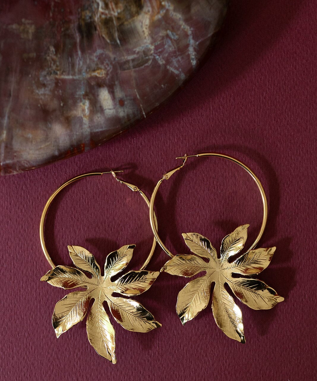 Créoles Chloris Or Fleurs Boucles d'Oreilles Monsieur Simone