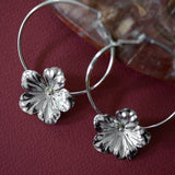 Créoles Gaïa Argent Fleurs Boucles d'Oreilles Monsieur Simone