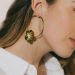 Créoles Gaïa Argent Fleurs Boucles d'Oreilles Monsieur Simone