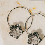 Créoles Gaïa Argent Fleurs Boucles d'Oreilles Monsieur Simone