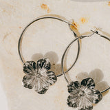 Créoles Gaïa Argent Fleurs Boucles d'Oreilles Monsieur Simone