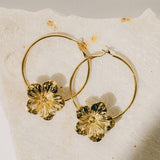 Créoles Gaïa Or Fleurs Boucles d'Oreilles Monsieur Simone