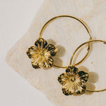 Créoles Gaïa Or Fleurs Boucles d'Oreilles Monsieur Simone