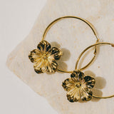 Créoles Gaïa Or Fleurs Boucles d'Oreilles Monsieur Simone