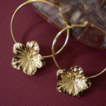 Créoles Gaïa Or Fleurs Boucles d'Oreilles Monsieur Simone