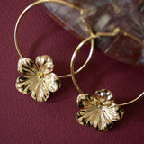 Créoles Gaïa Or Fleurs Boucles d'Oreilles Monsieur Simone