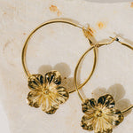 Créoles Gaïa Or Fleurs Boucles d'Oreilles Monsieur Simone