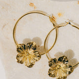 Créoles Gaïa Or Fleurs Boucles d'Oreilles Monsieur Simone