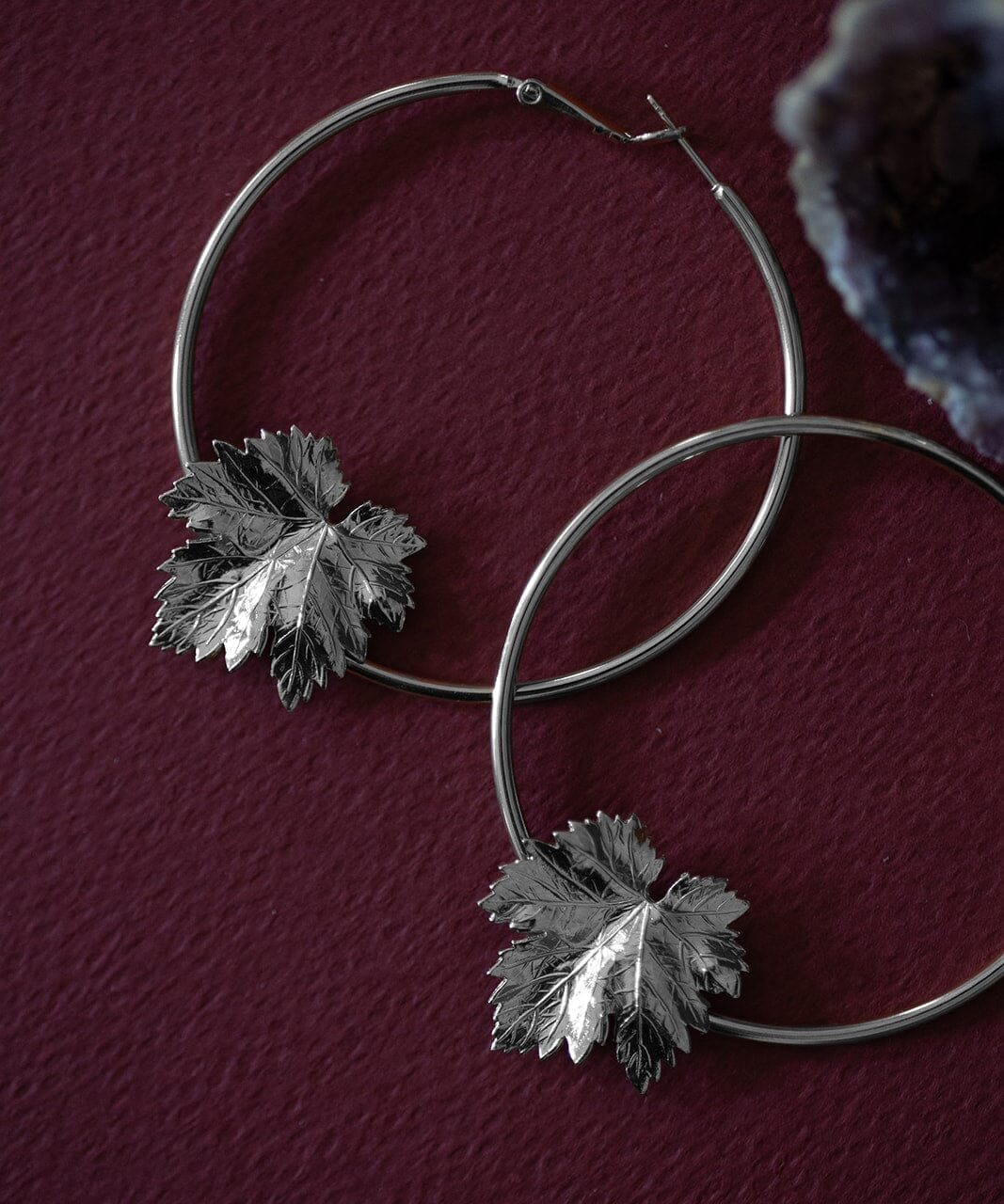Créoles Héra Argent Feuilles Boucles d'Oreilles Monsieur Simone