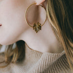 Créoles Héra Argent Feuilles Boucles d'Oreilles Monsieur Simone