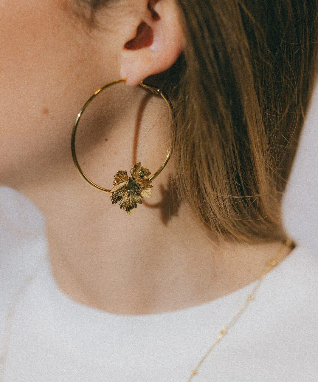 Créoles Héra Argent Feuilles Boucles d'Oreilles Monsieur Simone