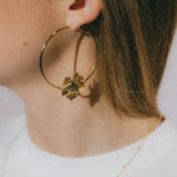 Créoles Héra Argent Feuilles Boucles d'Oreilles Monsieur Simone