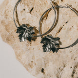 Créoles Héra Argent Feuilles Boucles d'Oreilles Monsieur Simone