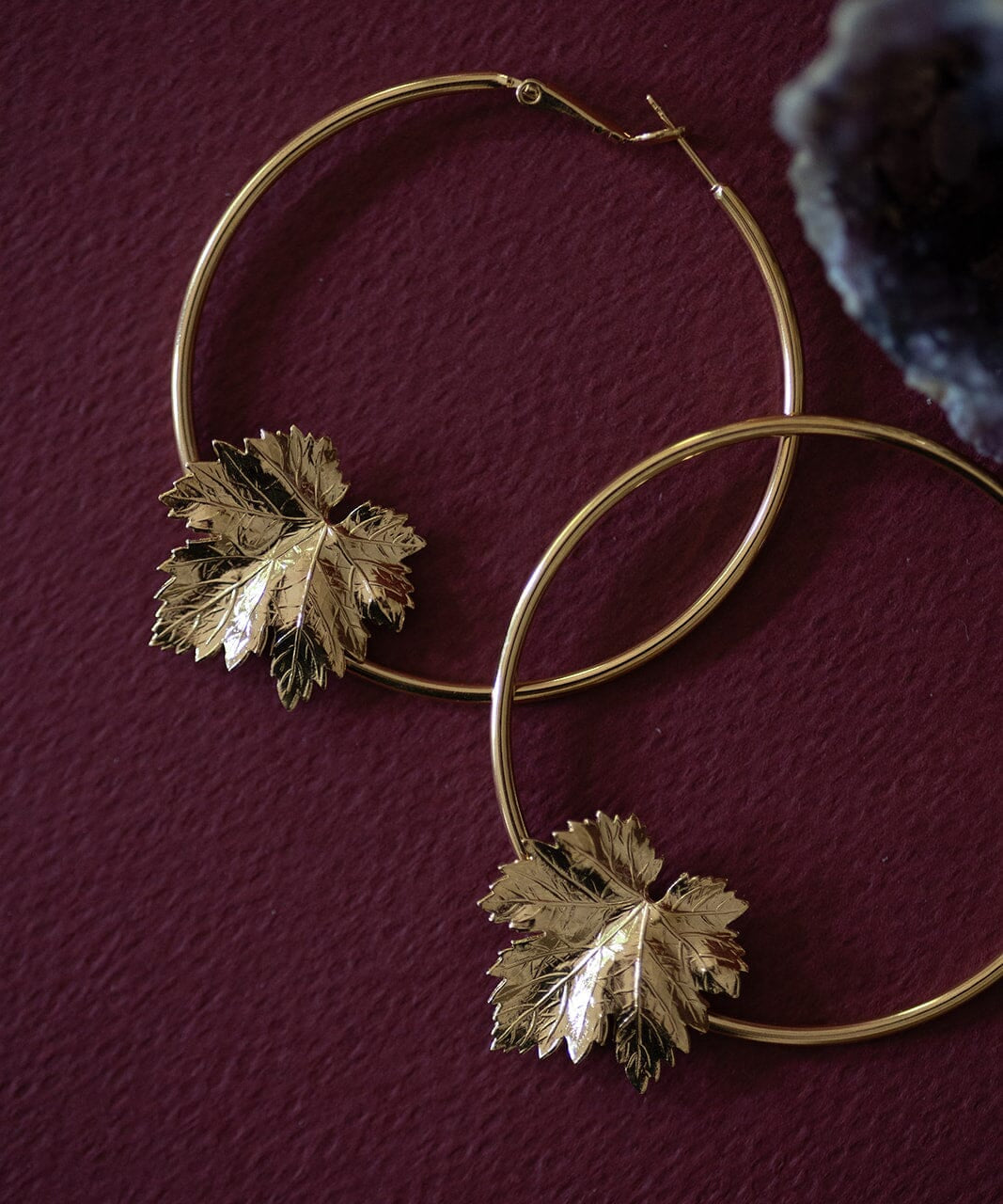 Créoles Héra Or Feuilles Boucles d'Oreilles Monsieur Simone
