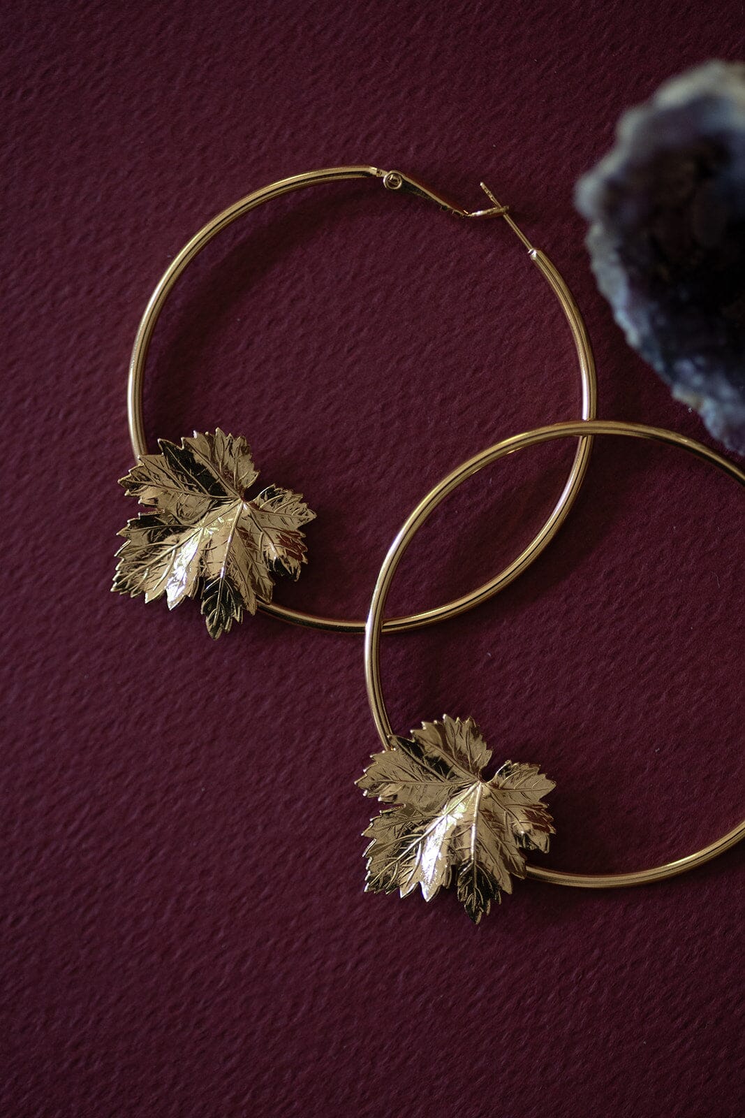 Créoles Héra Or Feuilles Boucles d'Oreilles Monsieur Simone