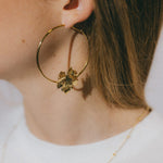 Créoles Héra Or Feuilles Boucles d'Oreilles Monsieur Simone