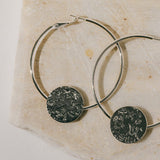 Créoles Hestia Argent Ronds Martelés Boucles d'Oreilles Monsieur Simone