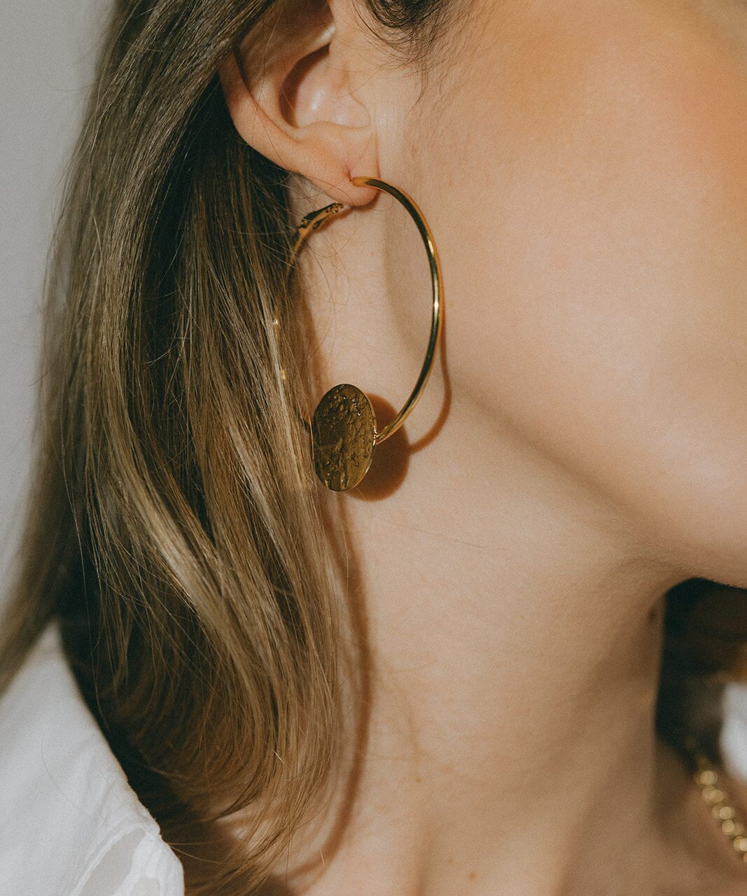 Créoles Hestia Argent Ronds Martelés Boucles d'Oreilles Monsieur Simone