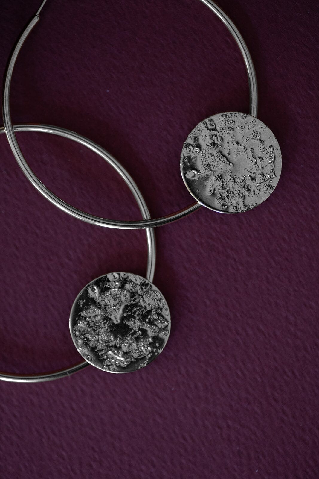 Créoles Hestia Argent Ronds Martelés Boucles d'Oreilles Monsieur Simone
