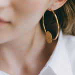 Créoles Hestia Or Ronds Martelés Boucles d'Oreilles Monsieur Simone