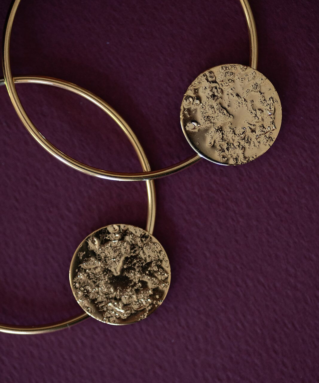 Créoles Hestia Or Ronds Martelés Boucles d'Oreilles Monsieur Simone