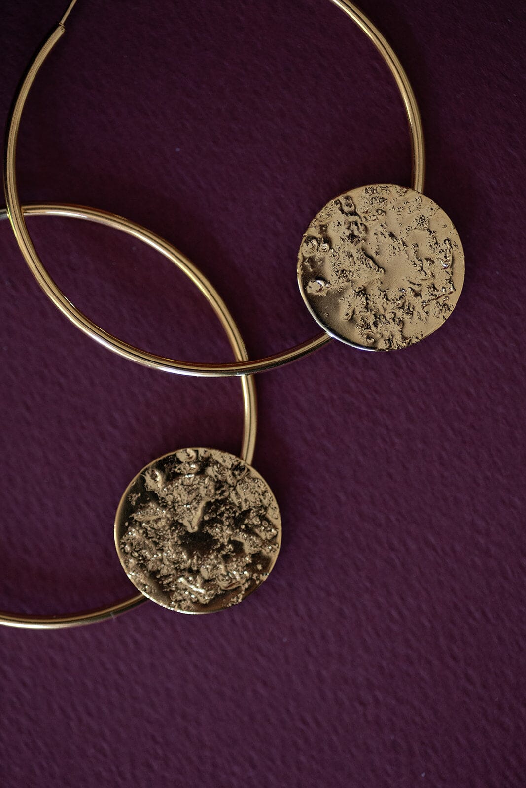 Créoles Hestia Or Ronds Martelés Boucles d'Oreilles Monsieur Simone
